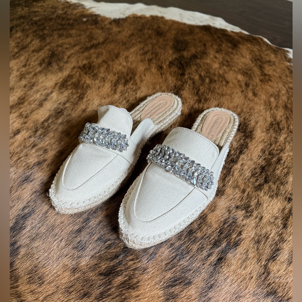 Shoe Dazzle Daphne’s Espadrille Linen Dazzled Flats 9.5